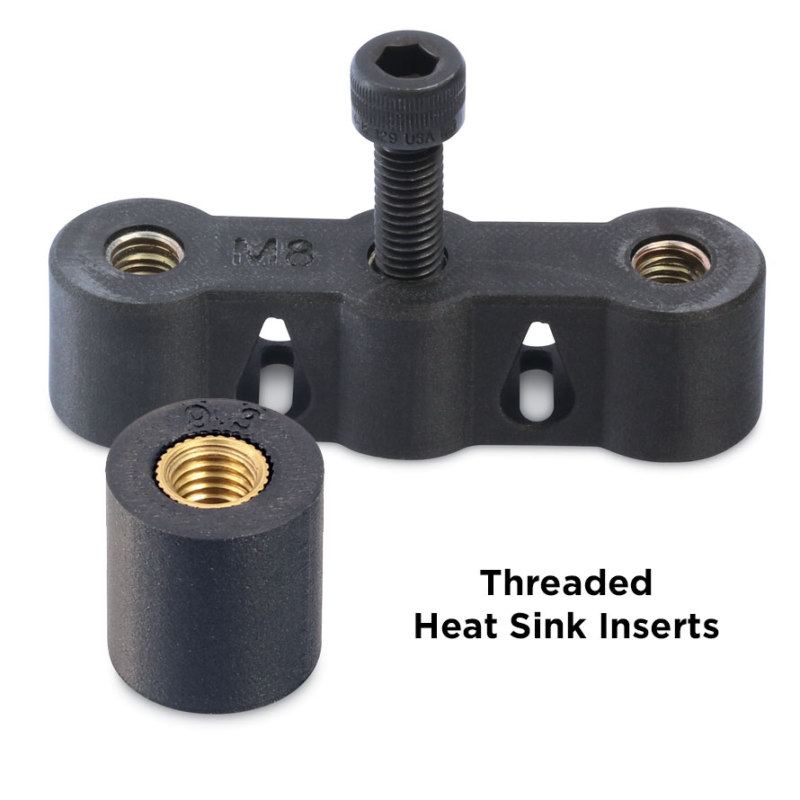 threaded heat sink inserts additive